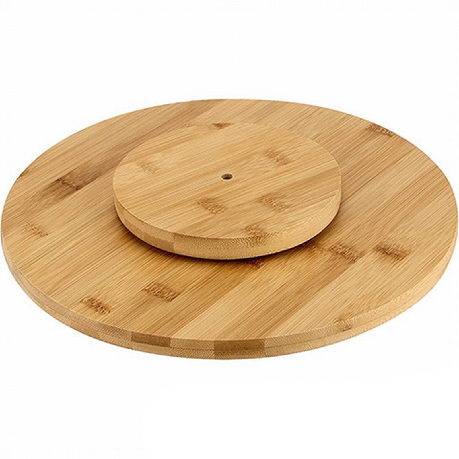 Wooden Round Rotating Plate Wooden Rotating Dining Plate for Cabinet Kitchen