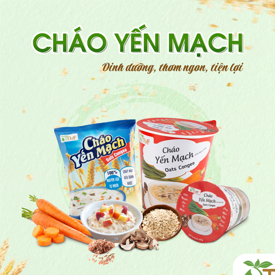 Cháo yến mạch gạo lứt gói ăn liền dinh dưỡng tiện lợi 50g TÂM MINH FOODS