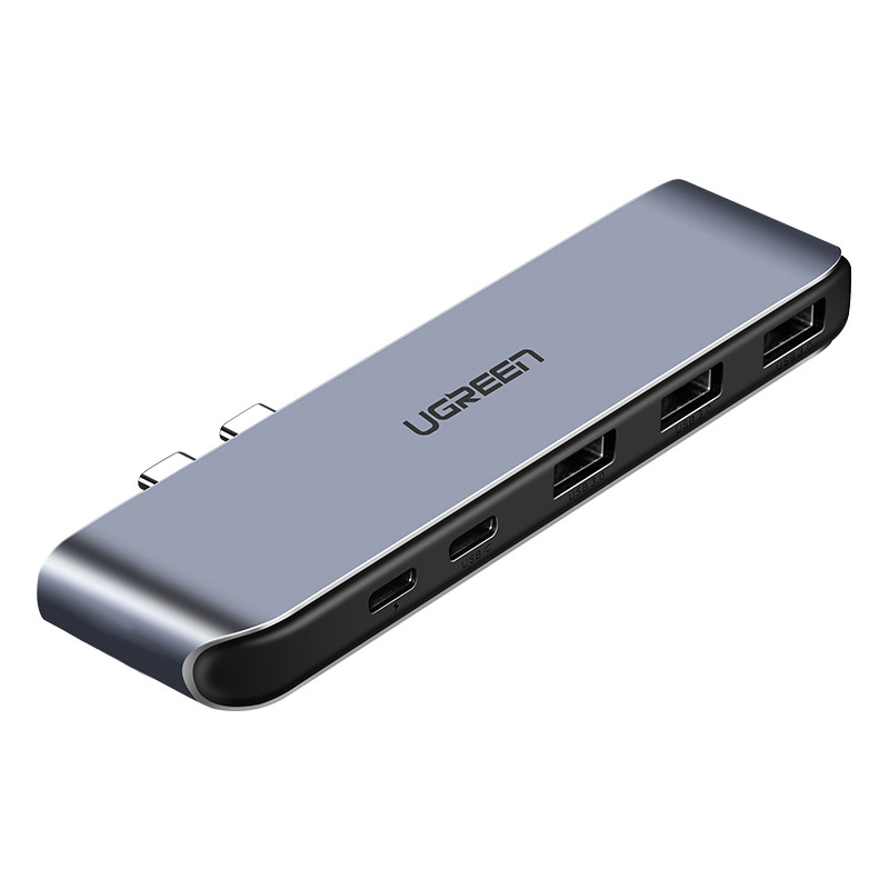 Bộ Chuyển Đổi 2 USB Type-C Sang 3*USB 3.0 Ports, Type-C PD màu Gray Ugreen TC50775CM206 Hàng chính hãng.