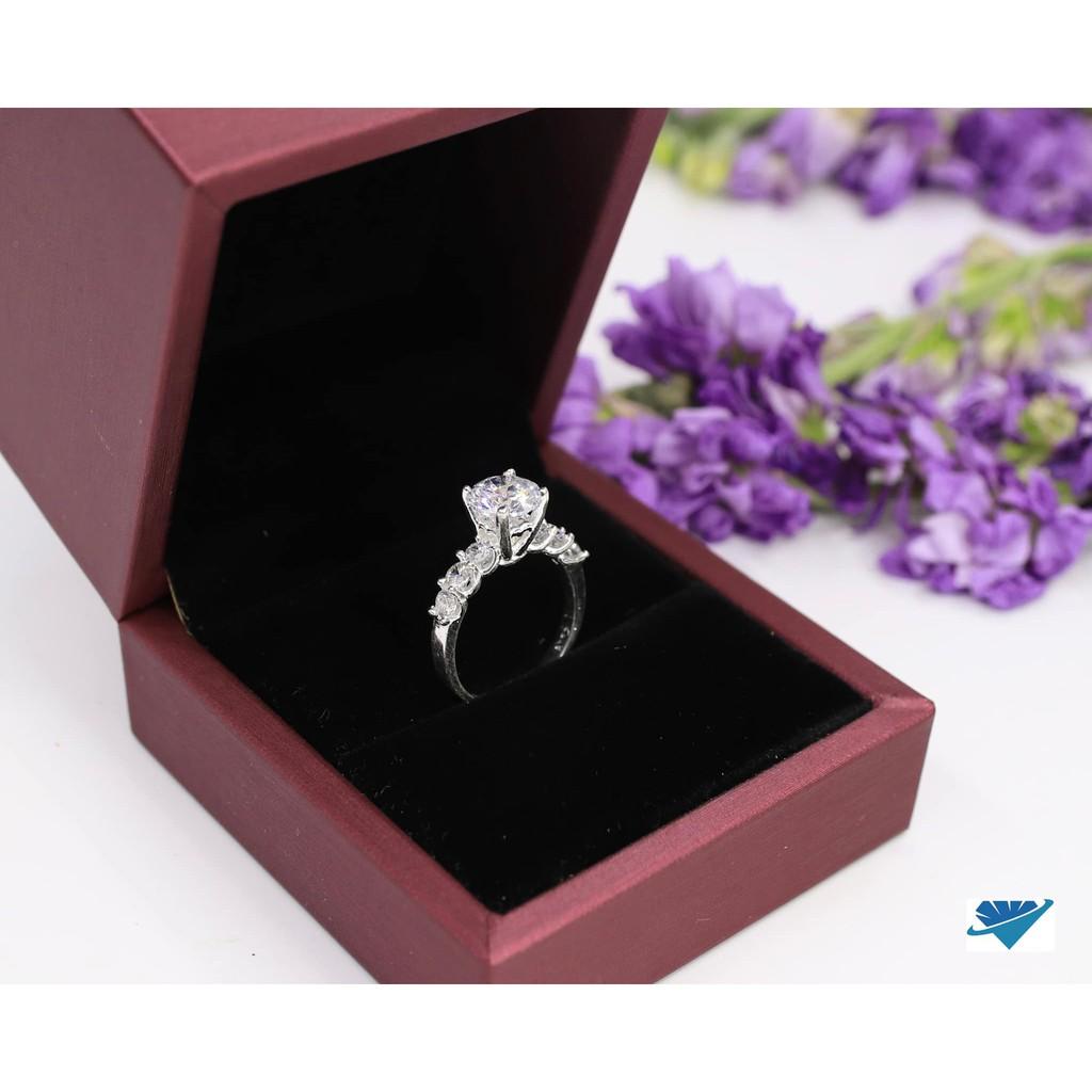 Nhẫn nữ bạc Ý đính đá MS11da