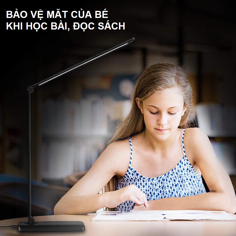 Hình ảnh Đèn Bàn Học Đọc Sách, Làm Việc (Học Sinh, Sinh Viên, Văn Phòng) LED Chống Cận, Cảm Ứng Nhôm Cao Cấp eLights