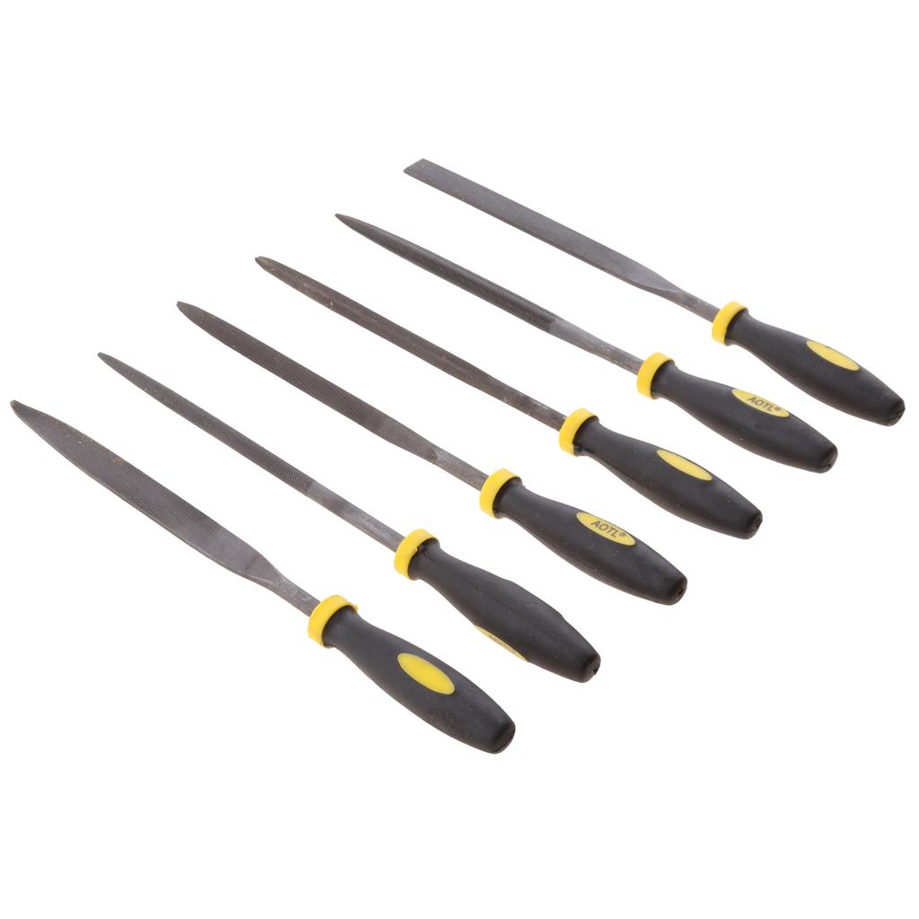 6Pc Steel Rasp Neecle File Set Jeweler Wood Carving Tool Rubber Handle