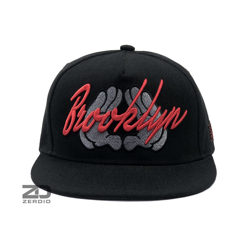 Mũ snapback nam đẹp, Nón hiphop cao cấp Brooklyn thêu họa tiết nổi