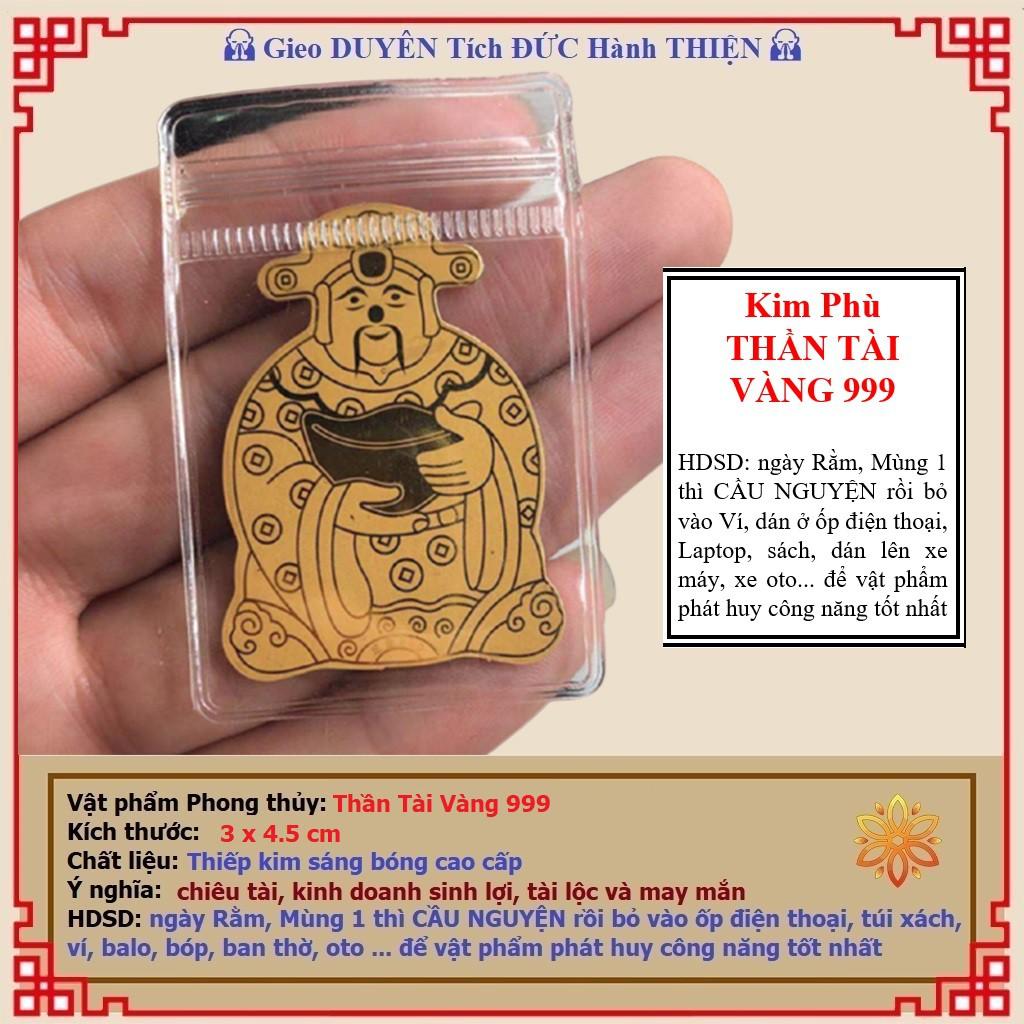 Miếng dán điện thoại Thần Tài Hoàng Kim 999