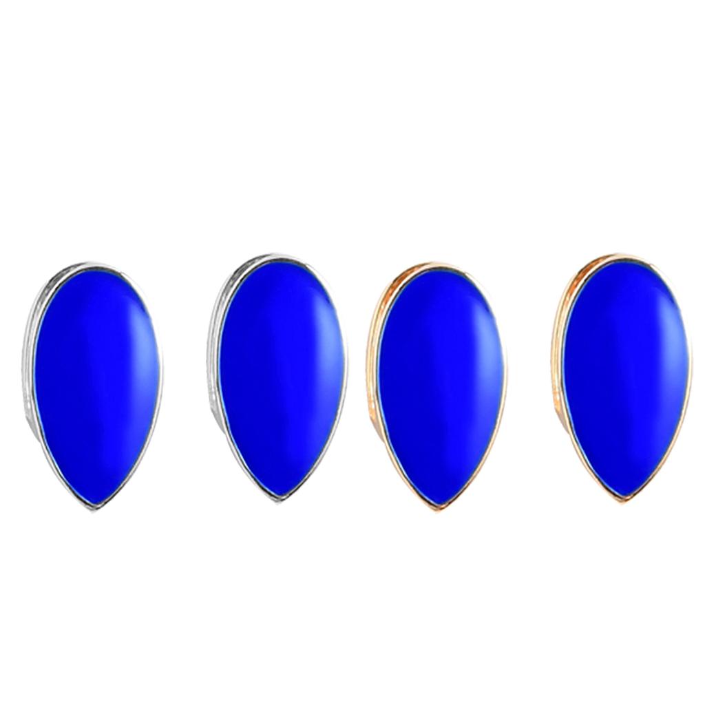 2 Pieces Blue Sharp Fang Teeth Halloween Cosplay Grills Gold Plated