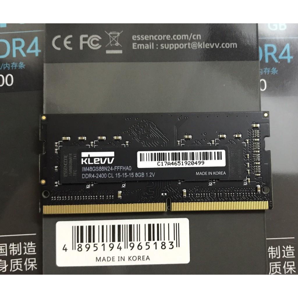 Ram Laptop Klevv DDR4 8GB Bus 2400GHz 1.2V Sodimm PC4-2400 2666 2133MHz Dùng Cho Máy Tính Xách Tay