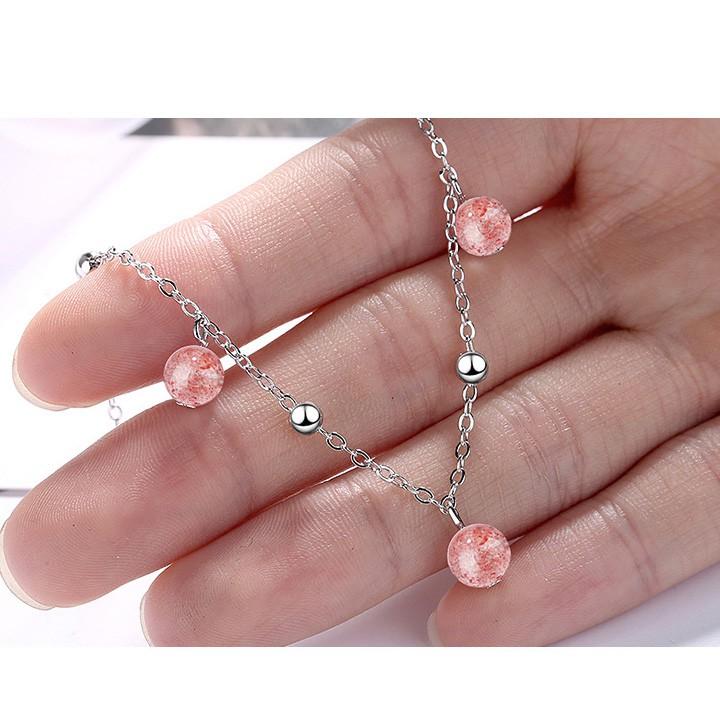 Lắc chân trái châu hồng xinh xắn BHLC32