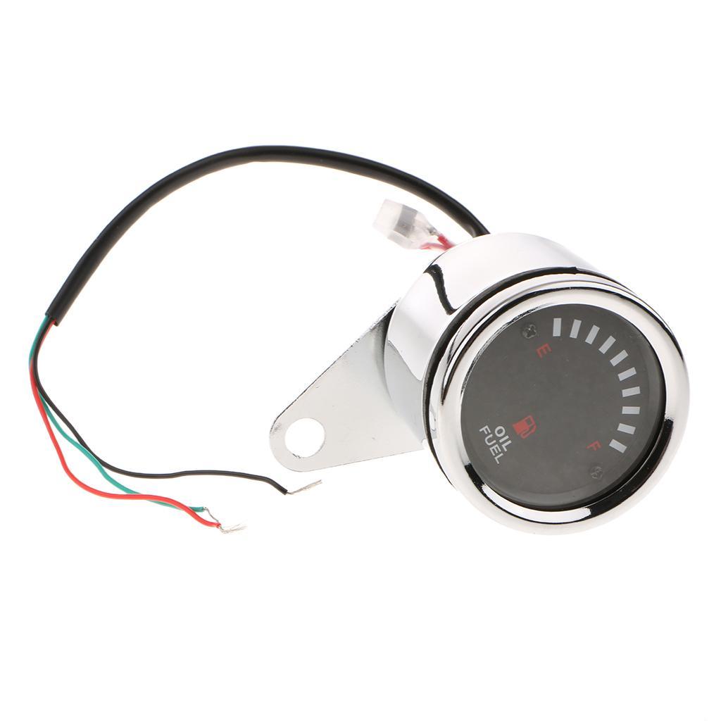 60mm Universal Car Motorcycle Fuel   Gauge LED Light Display 12V