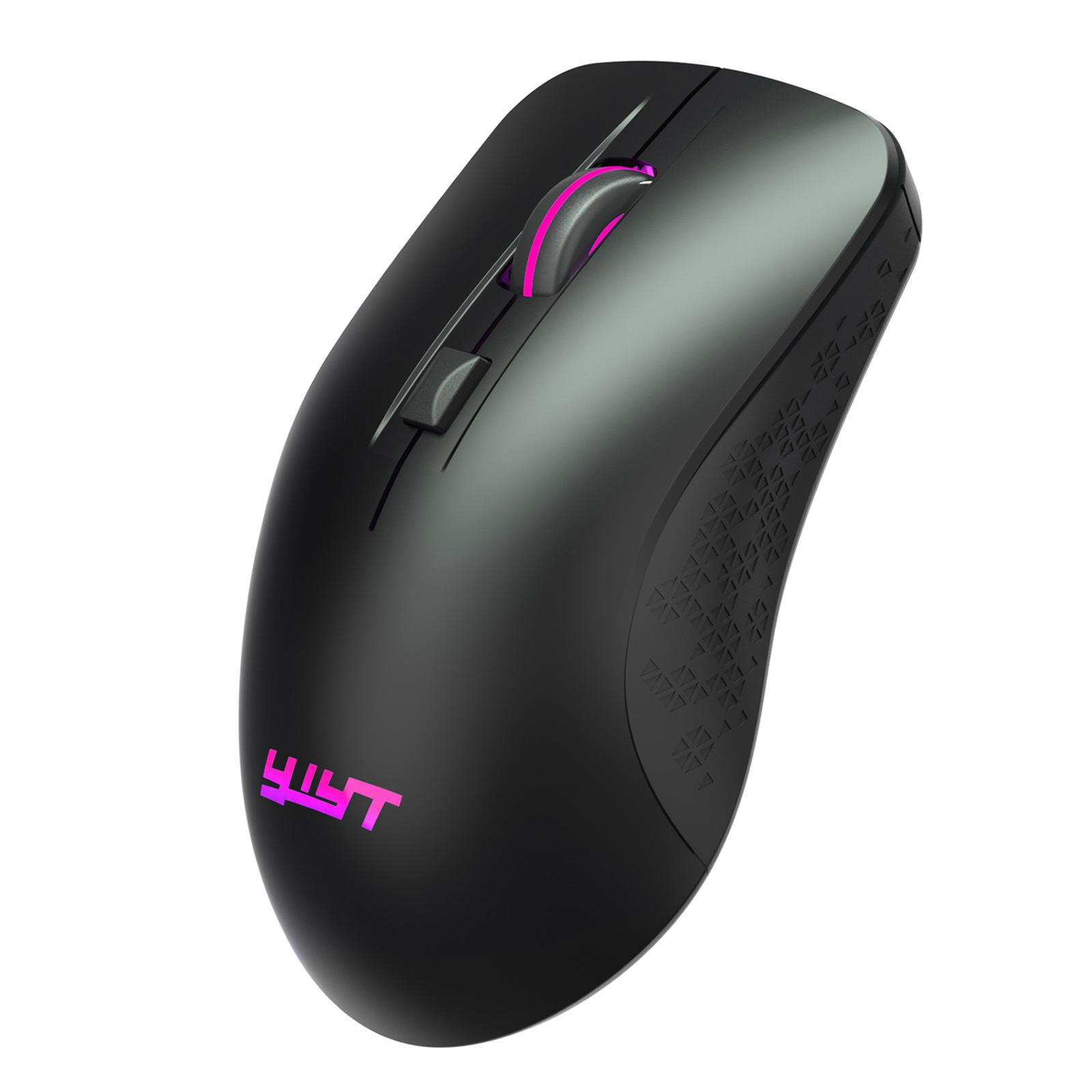 Dual Modes Bluetooth Mouse with USB Receiver for Laptop PC 500mAh Portable Black