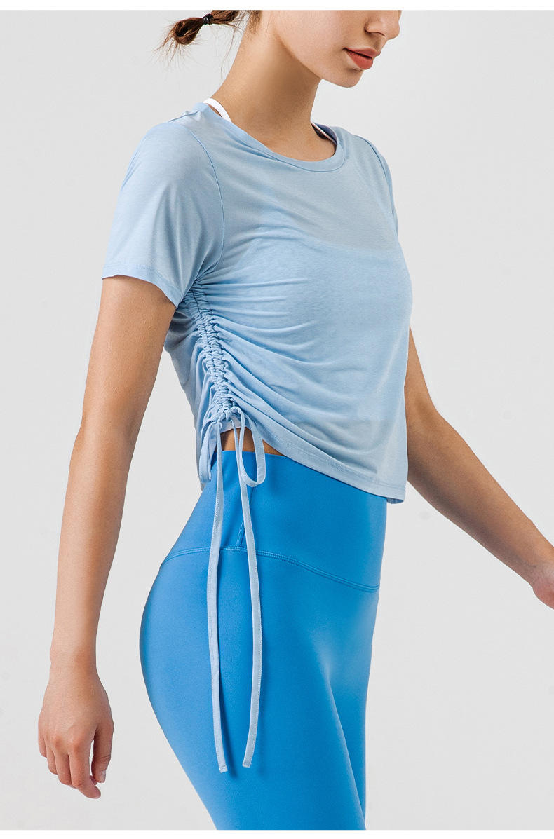 Áo nữ cổ tròn thể dục ngắn tay áo thun thể thao áo yoga mã DST281.