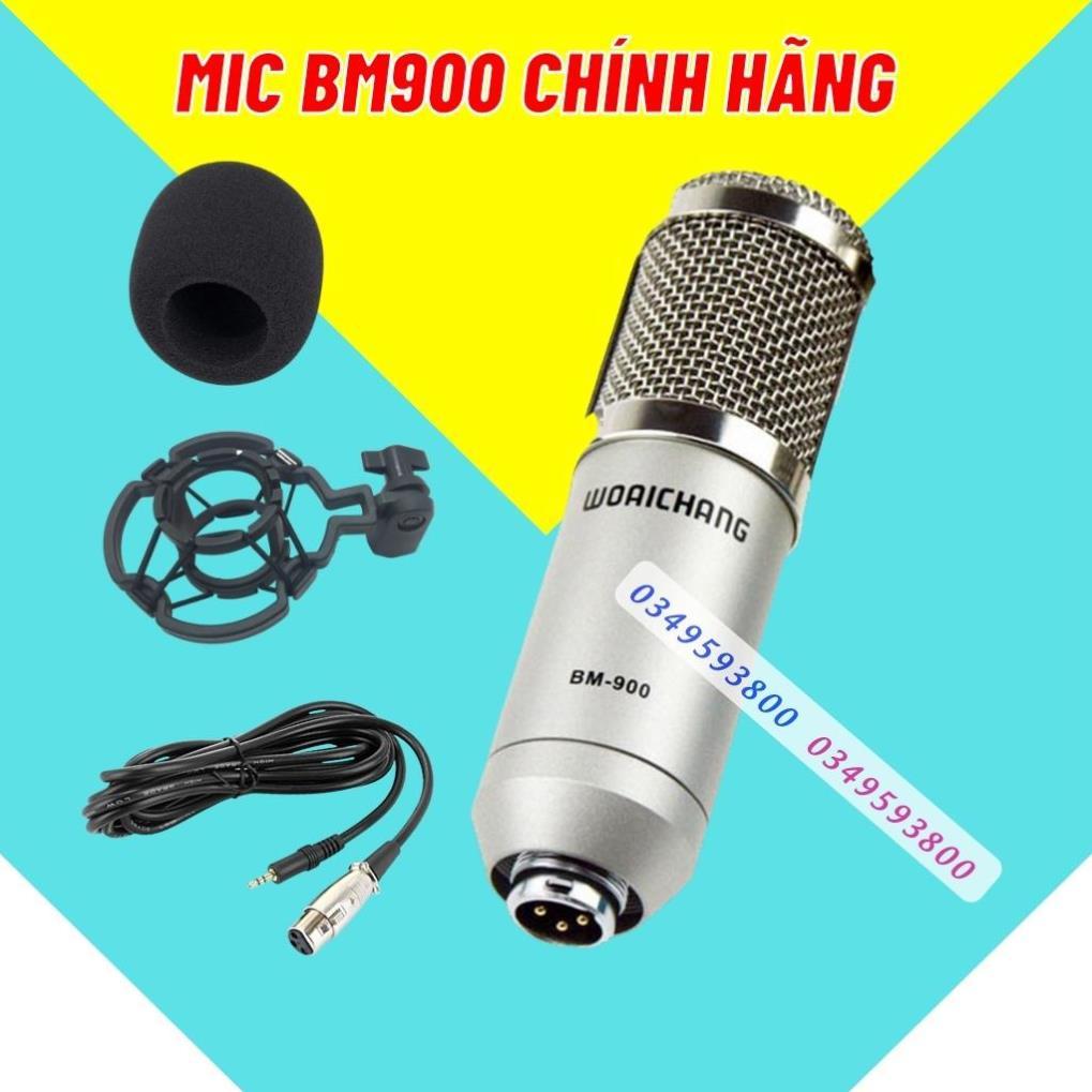 Mic thu âm waichang bm900 bạc, chuyên dụng cho các dòng sound card K10, K300, H9, V8 có bảo hành 6 tháng