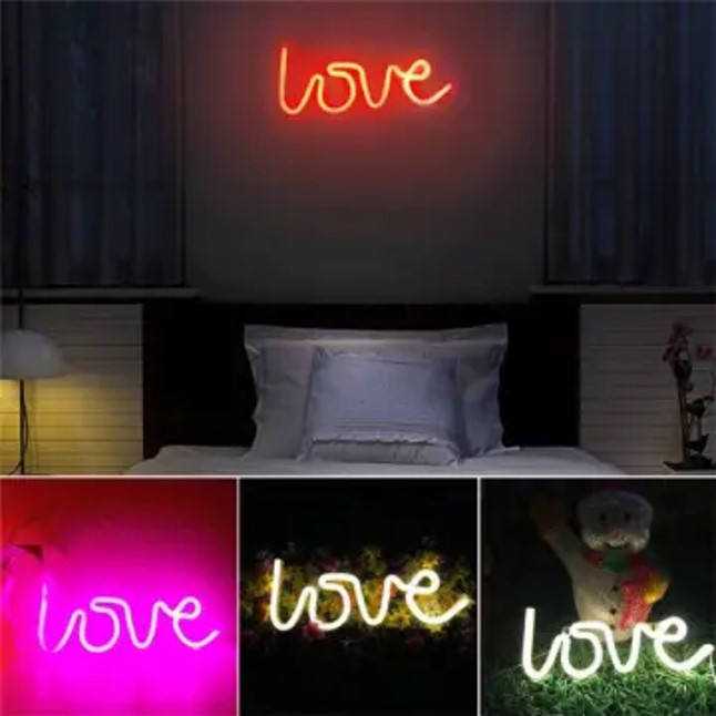 Đèn Led chữ LOVE nhiều màu cực đẹp, trang trí phòng ngủ