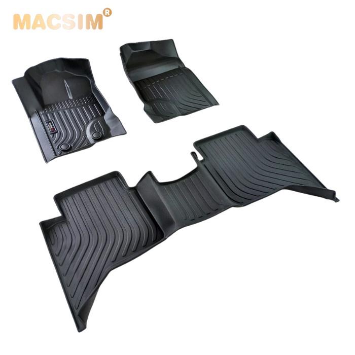 Thảm lót sàn xe ô tô Ford Ranger 2016-2021 Nhãn hiệu Macsim chất liệu nhựa TPE cao cấp màu đen