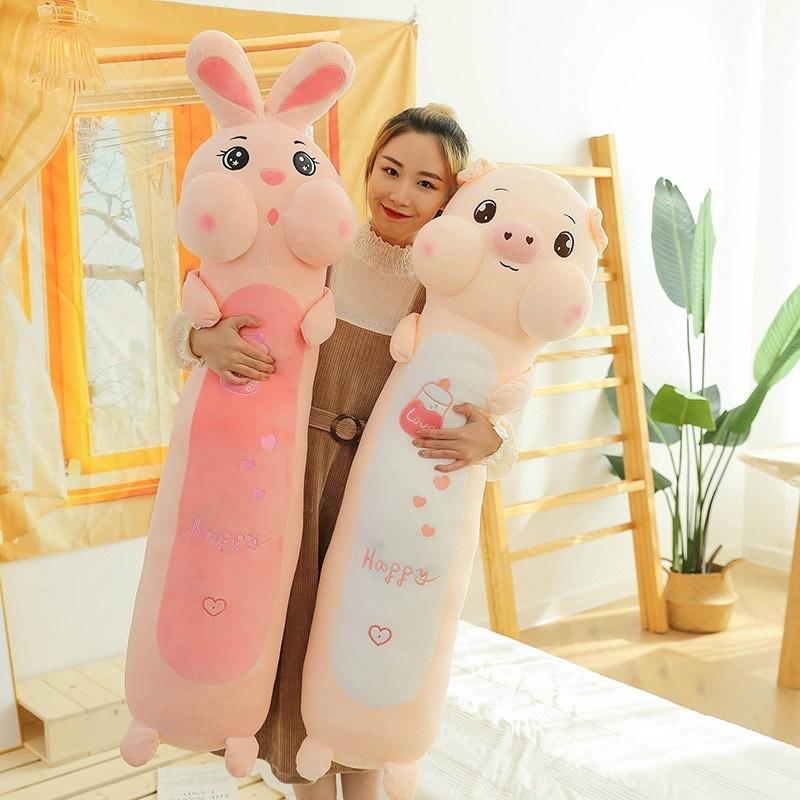 Gối ôm Thỏ, Heo bình sữa 90cm, 110cm