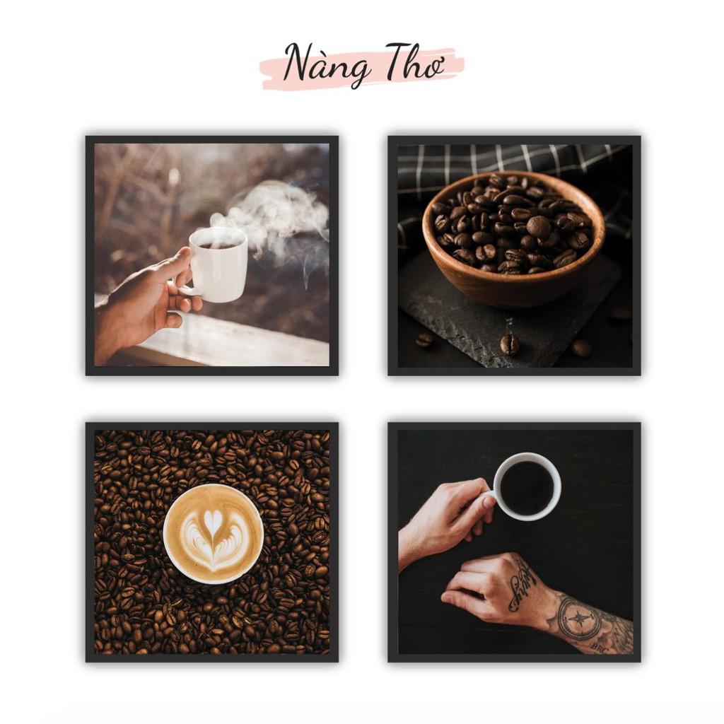 BỘ 4 TRANH TIỆM CÀ PHÊ DÁN FORM CỨNG 5mm