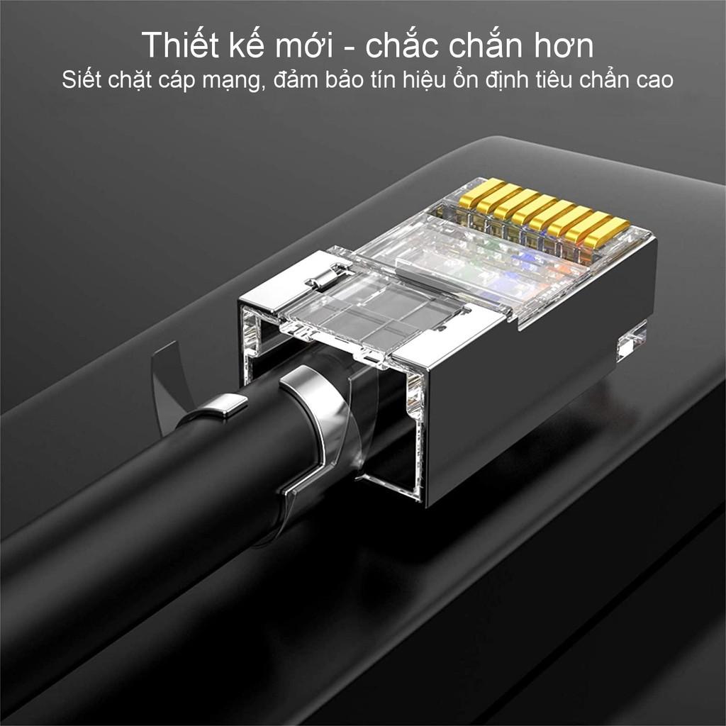 Hạt đầu bấm mạng bọc inox Cat7 UGREEN 70316 thiết kế đuôi kẹp cố định vào cáp cao cấp - Hàng nhập khẩu