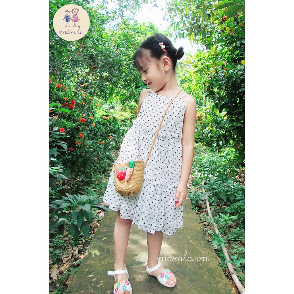 Váy đầm Bé gái Maxi hai dây chấm bi đi biển