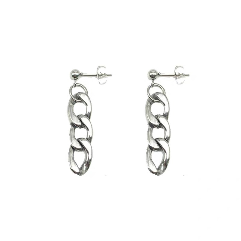 Bông tai unisex xích ba mắt thời trang basic mạnh mẽ