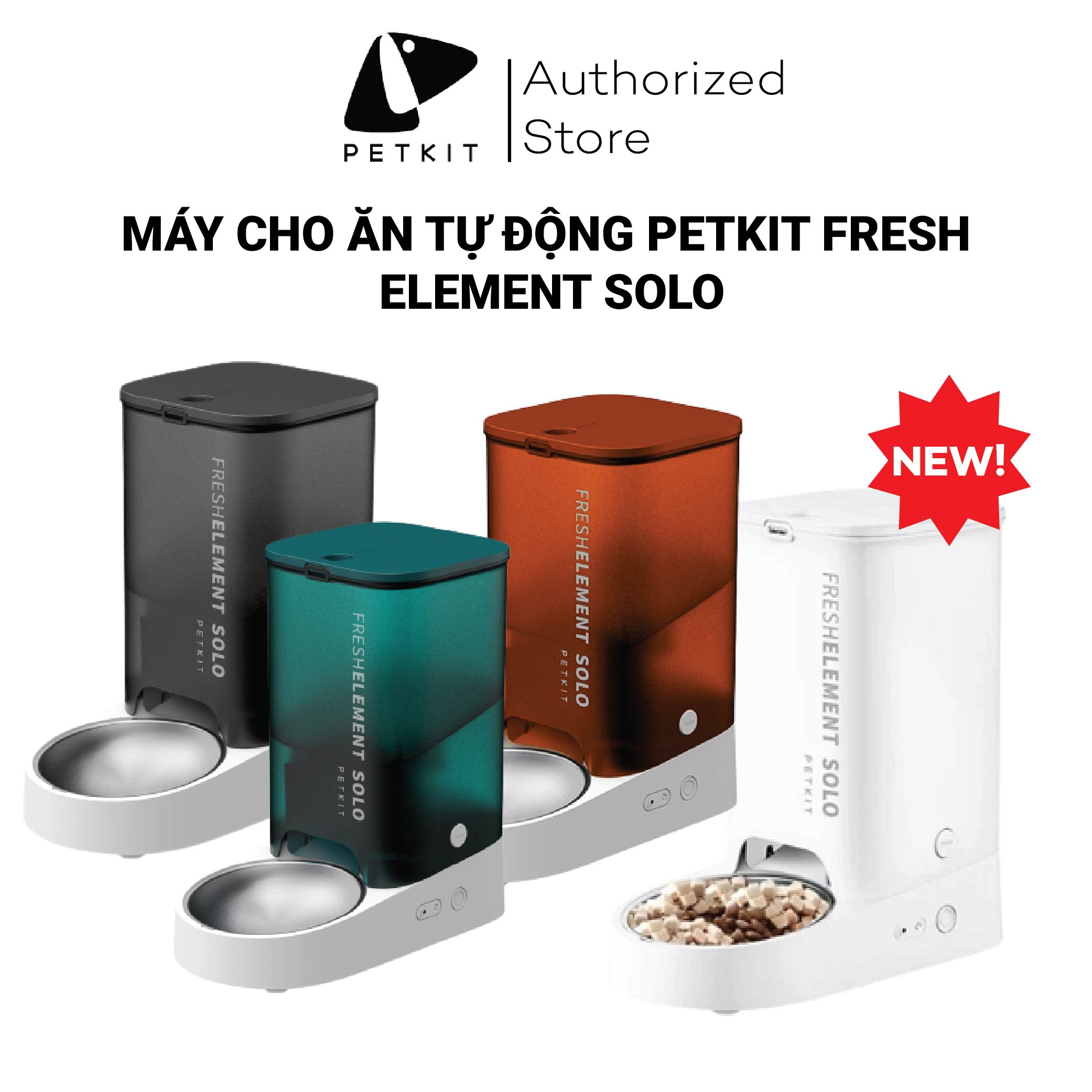 Máy Cho Ăn Tự Động, Máy Nhả Hạt Cho Mèo PETKIT FRESH ELEMENT SOLO - Máy cho ăn thông minh Petkit Solo