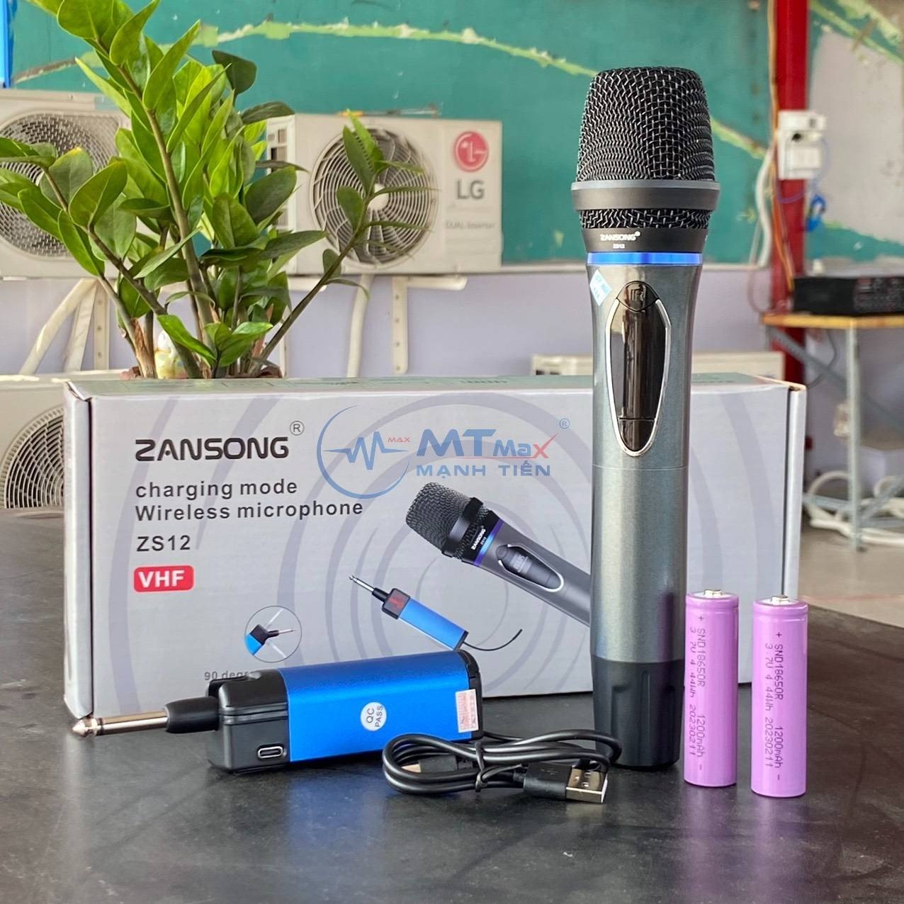 Micro Không Dây ZANSONG ZS12 – 1 Micro Kèm Đầu Thu Đa Năng Cho Loa Kéo, amply karaoke gia đình sân khấu hội nghị