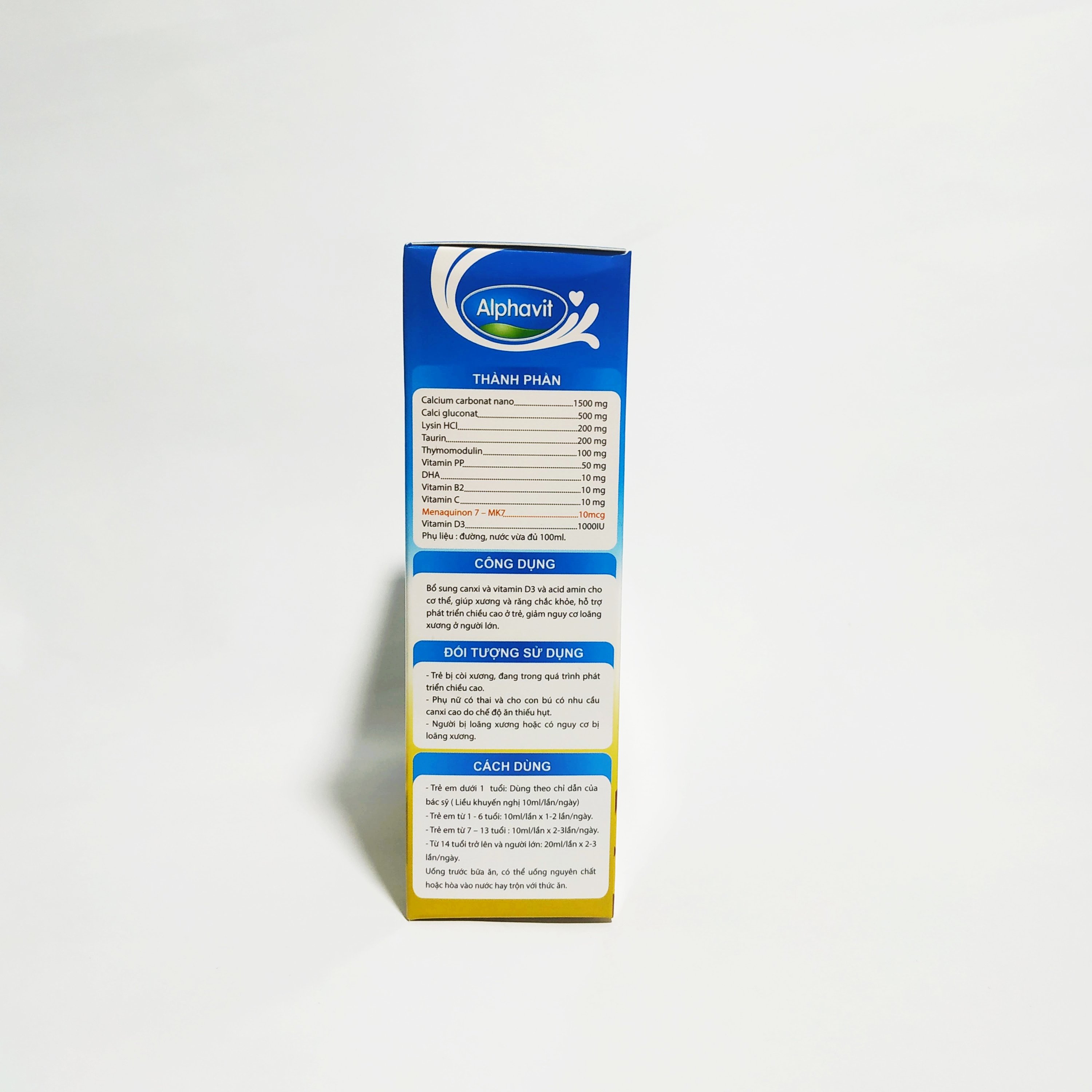 Siro Bổ Sung Canxi Cho Bé Alphavit Calcium - Giúp Trẻ Nhanh Mọc Răng - Phát Triển Chiều Cao - Chống Còi Xương - Hộp 20 Ống Nhựa Bẻ