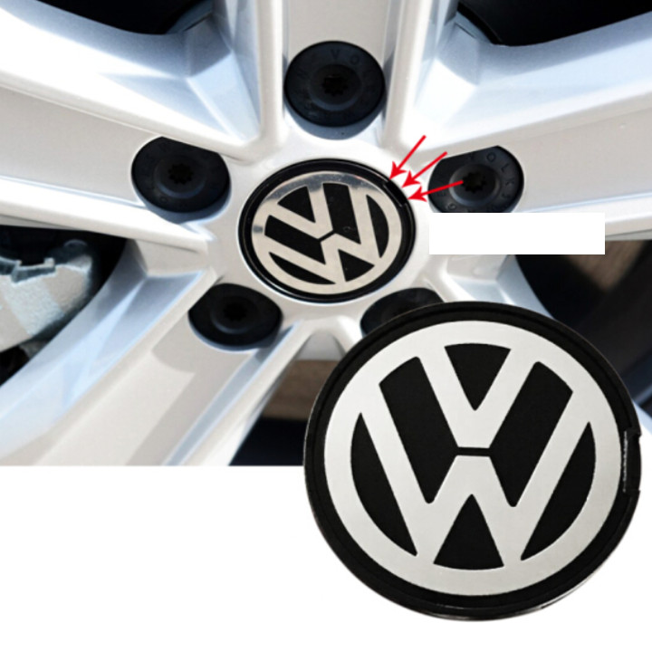 Logo chụp mâm, ốp lazang dùng cho xe ô tô Volkswagen