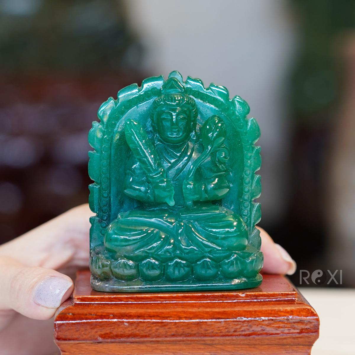 Tượng Hư Không Tạng bồ tát đá Thạch anh xanh - DXHK05