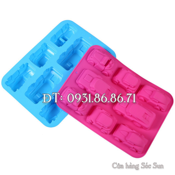 Khuôn silicon 8 chiếc xe hơi – Mã số 1386