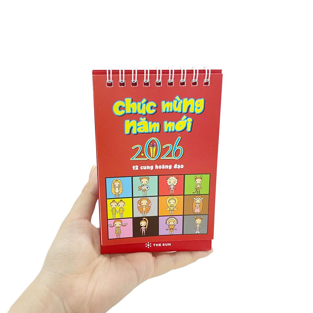 Lịch Bàn Chữ A 2026 - The Sun - 12 Cung Hoàng Đạo