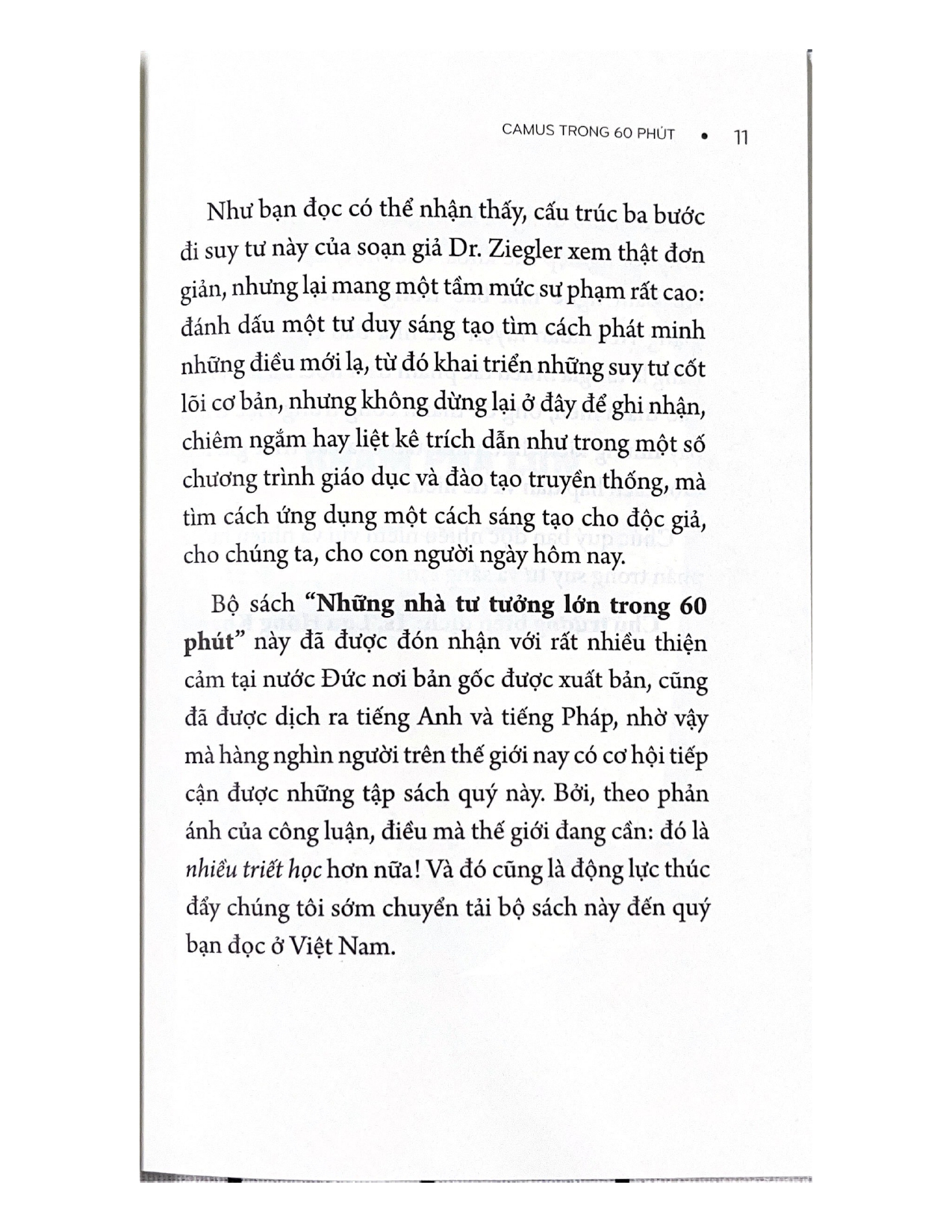Những Nhà Tư Tưởng Lớn - Camus Trong 60 Phút - Vanlangbooks