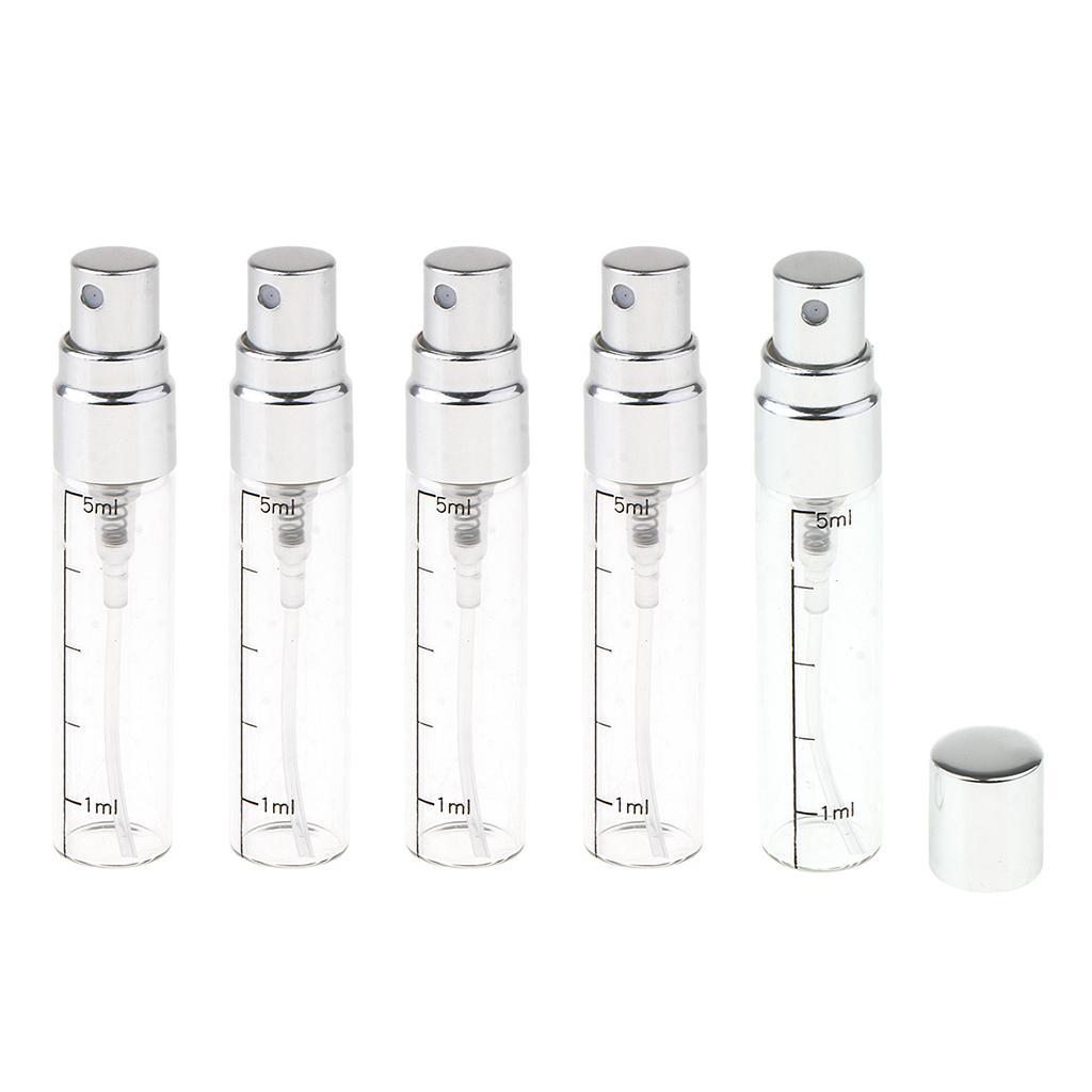 10x Empty 5mL Mini Glass Refillable Fragrance Bottles Perfume Scent Vials