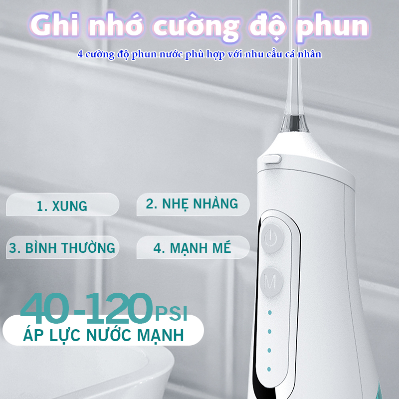 Máy Tăm Nước Cầm Tay Nikio NK-M209 - Dung Tích Lớn 360ml, Hàng Chính Hãng