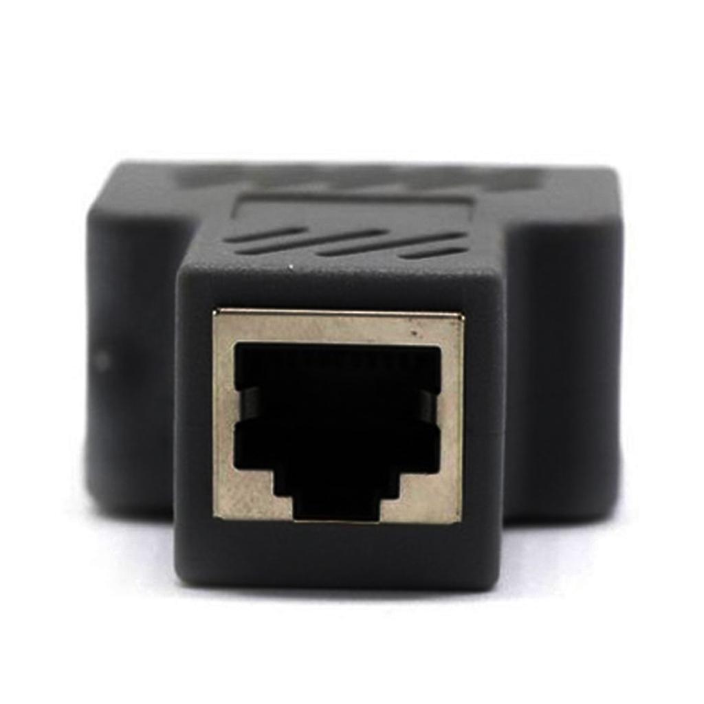 Splitter Adapter 1 to 2 Ethernet Converter with Two Sockets, CAT 5 / CAT 6 Ethernet Converter