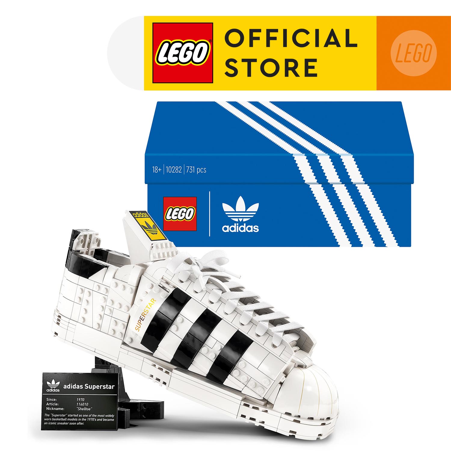 LEGO Icons 10282 Giày Thể Thao Adidas Originals Superstar (731 chi tiết)