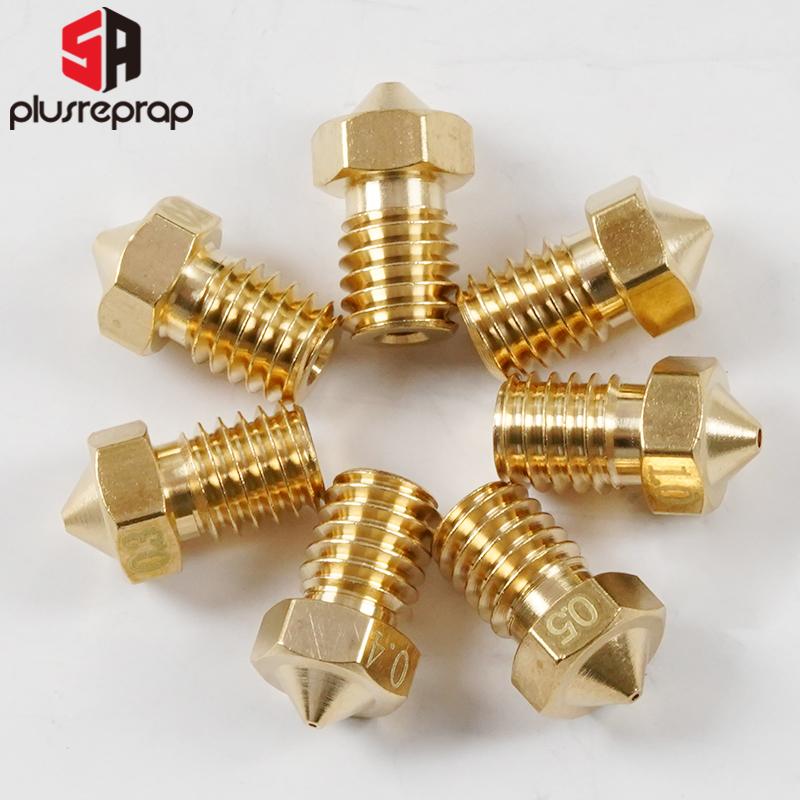 5/10 chiếc M6 Ren Vòi Phun Full Kim Loại 0.2/0.3/0.4/0.5/0.6mm Tùy Chọn cho Dây Tóc 1.75/3.0mm V5 V6 Hotend Giàn Phơi 3D Máy In