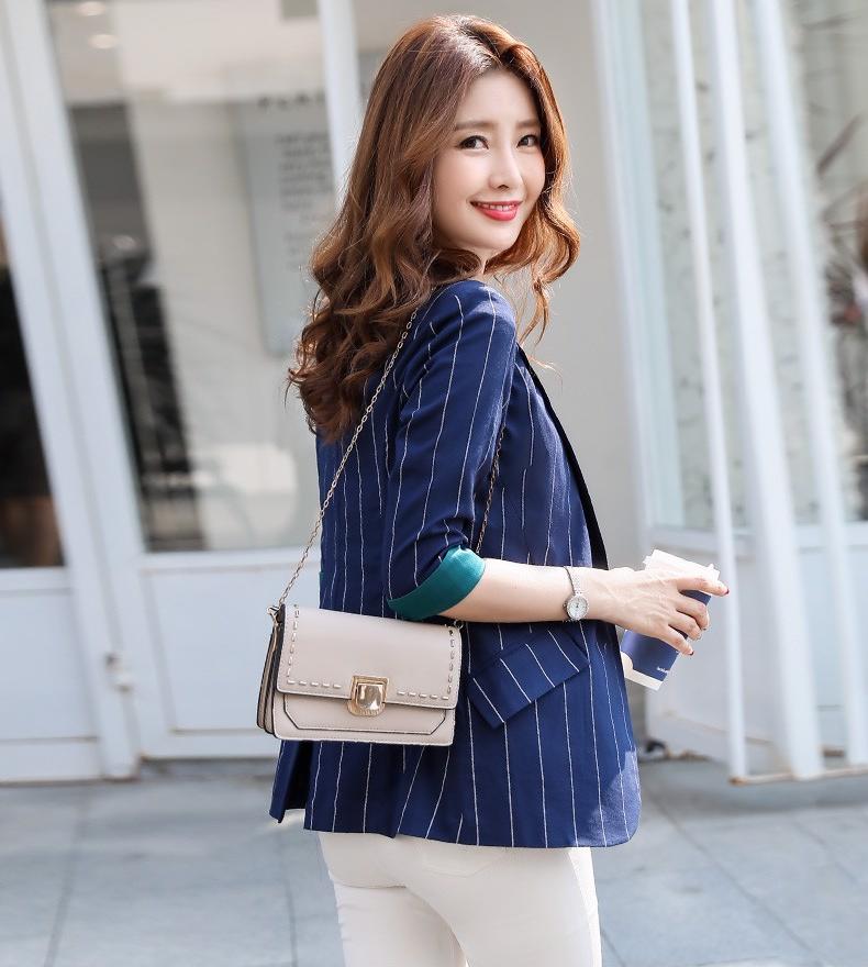 Aó vest blazer Titishop ANN223 Sọc xanh ( Luxury