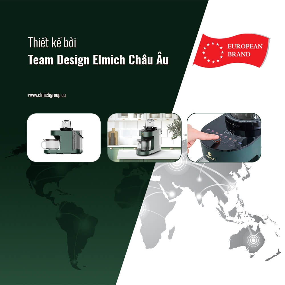 Máy xay nấu đa năng 6 trong 1 Elmich BLE-3901, Hàng chính hãng, 6 chương trình nấu, Gia nhiệt 3D bằng hơi nước - JoyMall