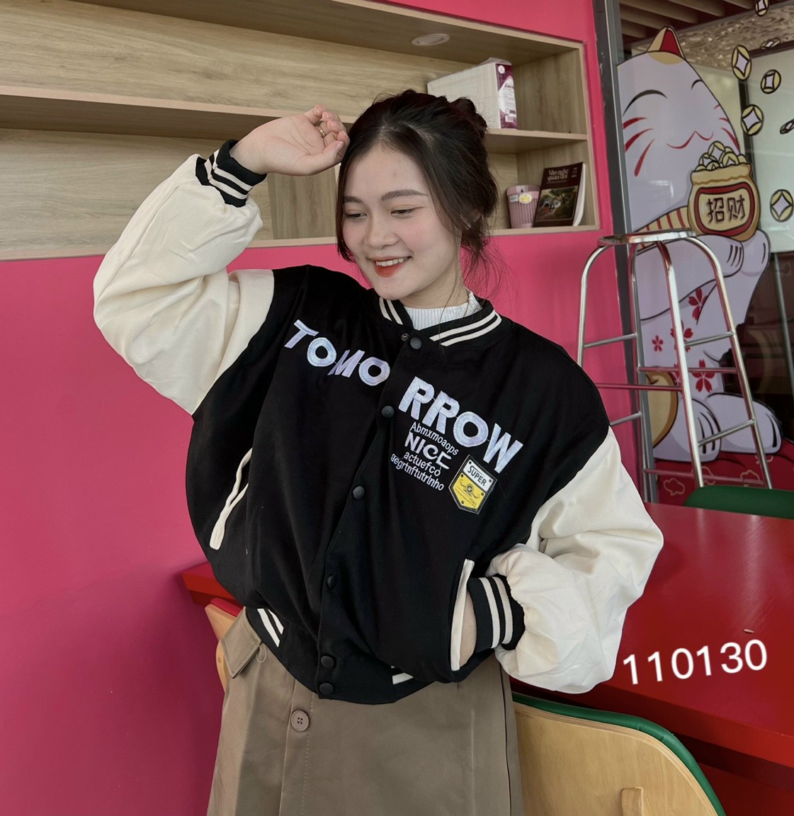 áo khoác nhung da lộn lửng chữ tomo rrow Nữ Unisex Mẫu Mới, Áo khoác da lộn 2 lớp bomber croptop logo thêu form 70kg