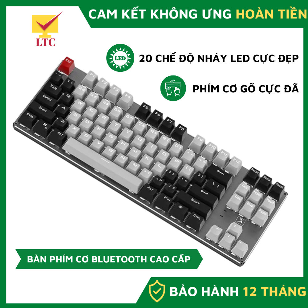 Bàn phím cơ máy tính có bluetooth cao cấp LTC K950 PRO 2022 có 20 chế độ nháy led cực đẹp,sử dụng pin sạc tiện lợi -Hàng Chính Hãng