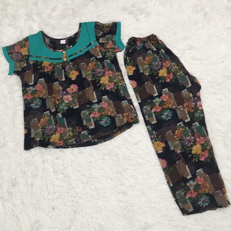 Bộ tôn nhung thái lửng phối cổ tay ngắn(size 40-70kg