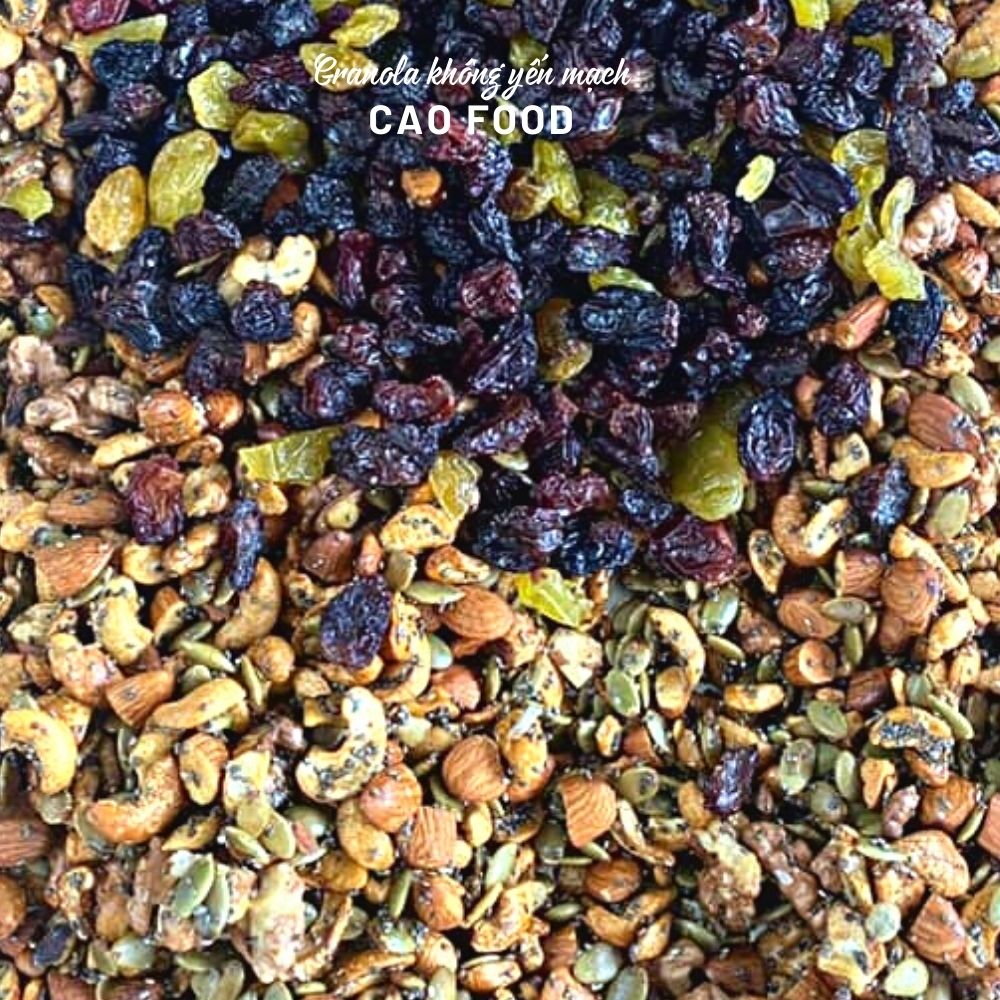 Granola siêu hạt không yến mạch nướng mật ong CAO Food từ hạt dinh dưỡng cao cấp 100% không đường