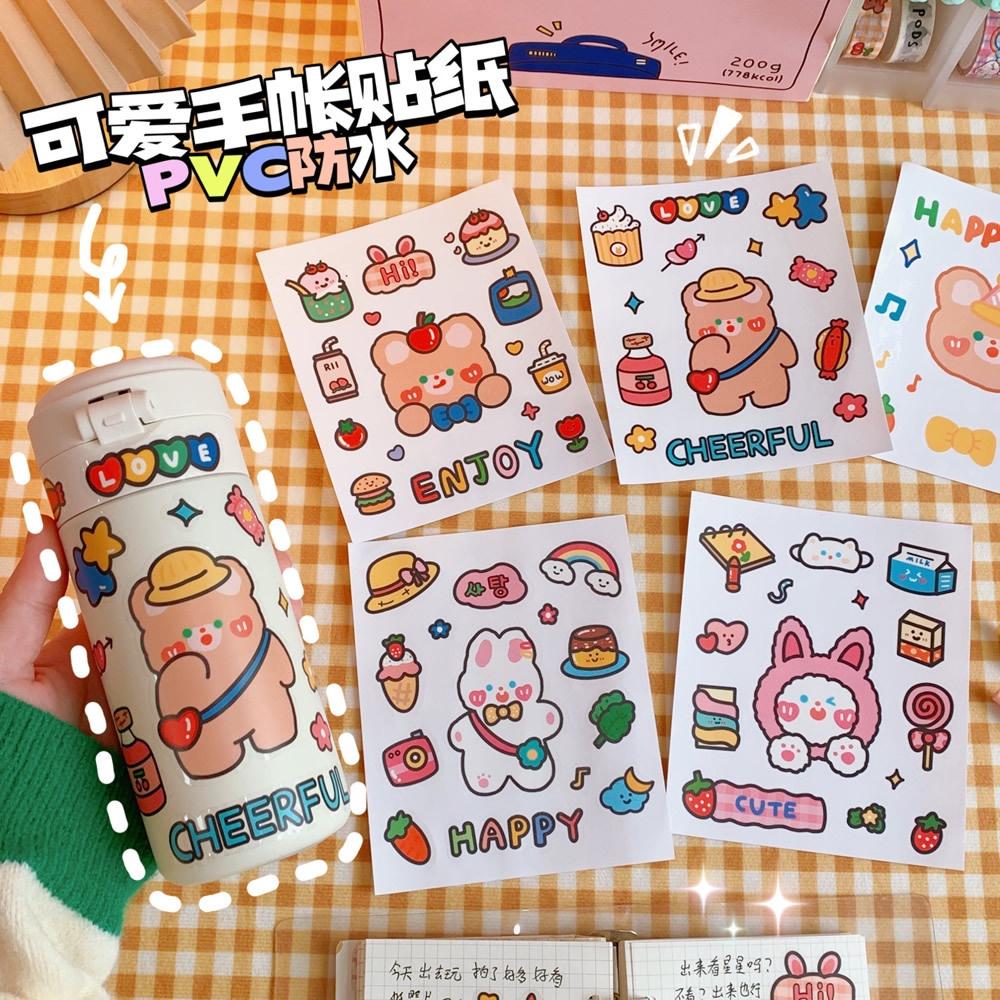 MS503 Sticker dễ thương, hình dán cute thỏ gấu