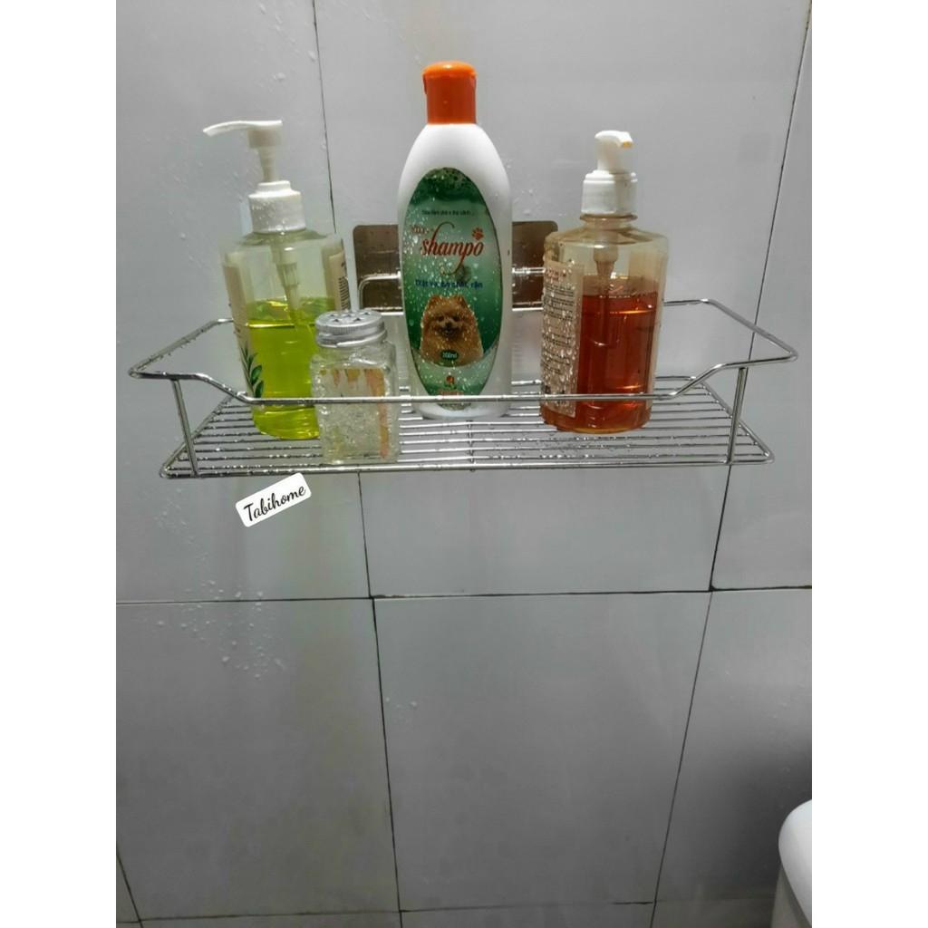 Kệ chữ nhật 1 tầng inox để đồ phòng tắm