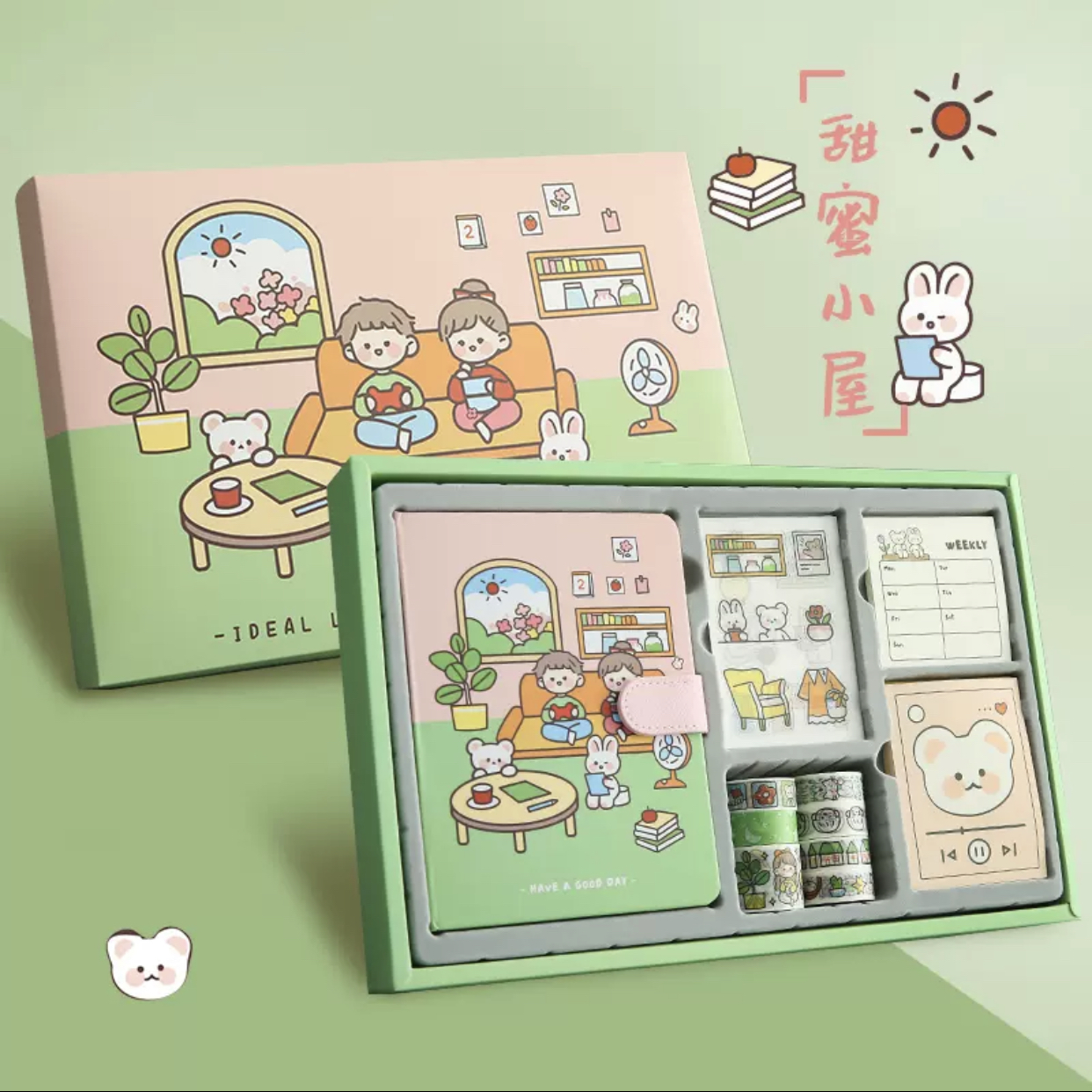 SET QUÀ TẶNG SỔ TAY KÈM GIẤY NOTE - WASHI - STICKER