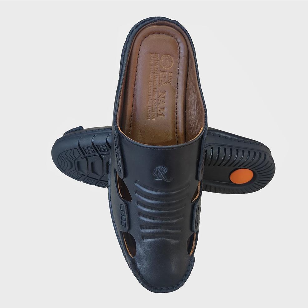 Dép Bít Mũi Nam Da Bò Thật TiTi ĐÔ Cao Cấp GSB2011d