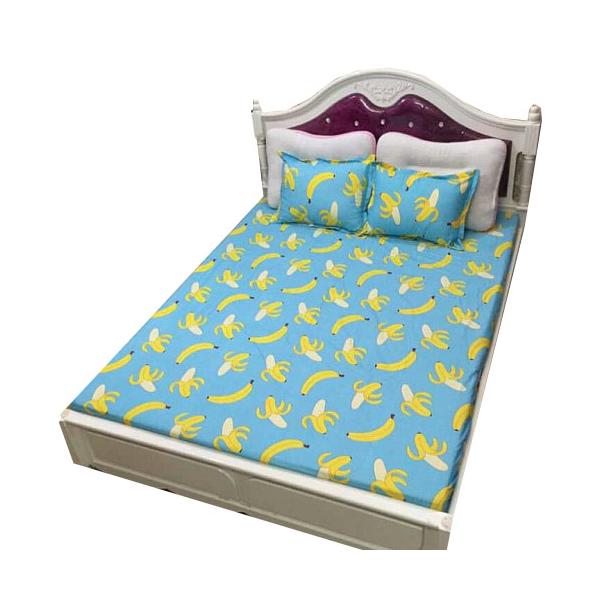 Set 5 món chăn hè ga chun Cotton Poly chuối