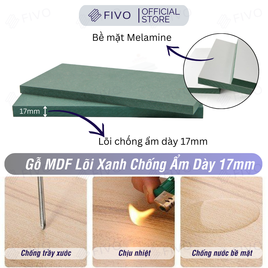 Kệ Trang Trí Treo Tường Gỗ MDF 17mm Chống Ẩm FIVO FB41 Đơn Giản Tiện Dụng Dễ Dàng Gắn Tường - Hàng Chính Hãng