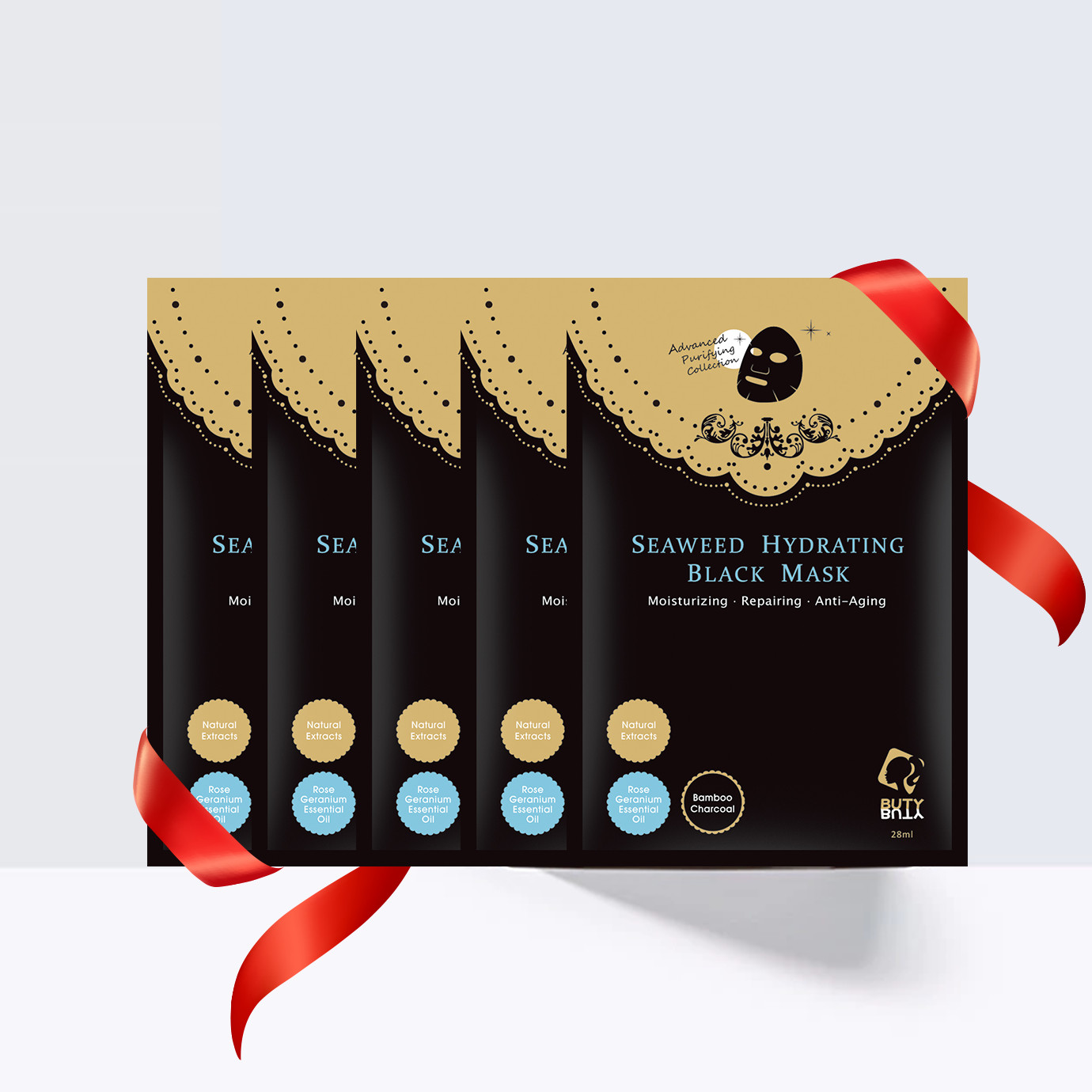 Combo 5 Mặt nạ đen BUTYBUTY dưỡng ẩm tảo biển Combo 5 sheets BUTYBUTY Seaweed Hydrating Black Mask