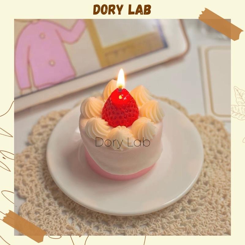 Nến Thơm Bánh Dâu Tây Chóp Kem, Quà Tặng Ý Nghĩa - Dory Lab