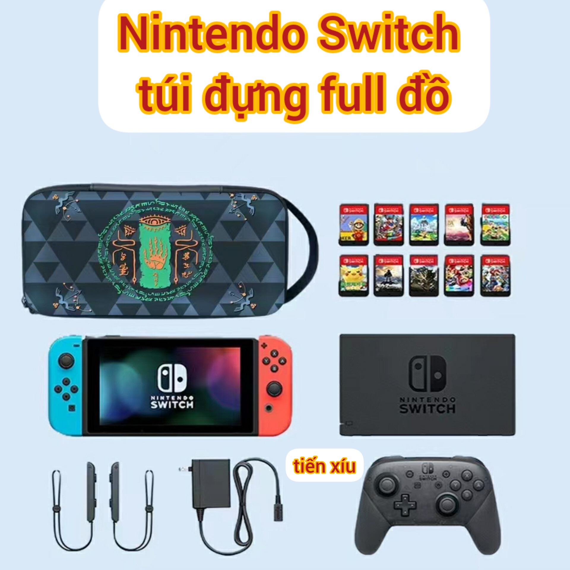 Vali Zelda Nintendo Switch Oled v1 v2 đựng full đồ túi đựng nintendo switch big bag traveller deluxe